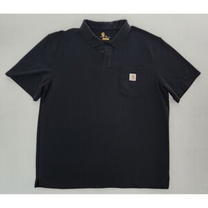 Carhartt Mens XL Black Short Sleeve Pocket Polo Shirt Original Fit K570